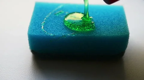 Sponge and dishwashing liquid Stock Footage 51684296