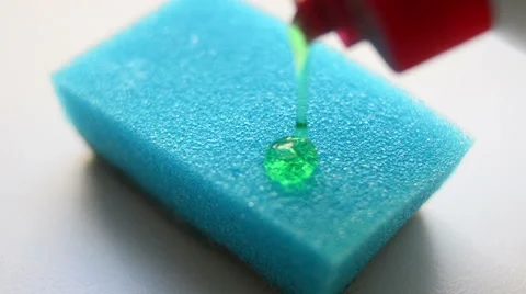 Sponge and liquid closeup Stock Footage 51684305