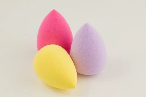 Sponge for applying cosmetics on face Stock Photos