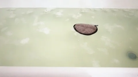 Sponge in bath with foam. 13 Stock Footage 98251489