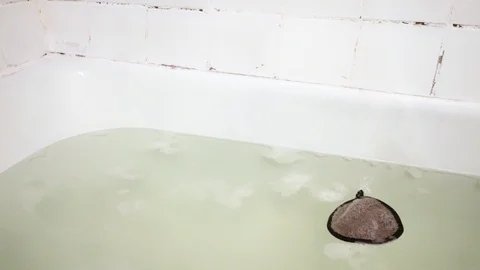 Sponge in bath with foam. 6 Stock Footage 98251543