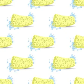Sponge for Bath Soap Bubbles Seamless Pattern. Stockillustratie