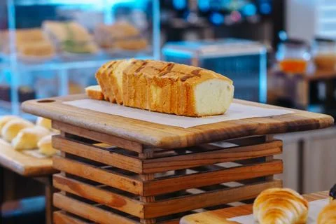 Sponge bread on a wooden table. perfect for recipes, articles, catalogues, .. Stock Photos