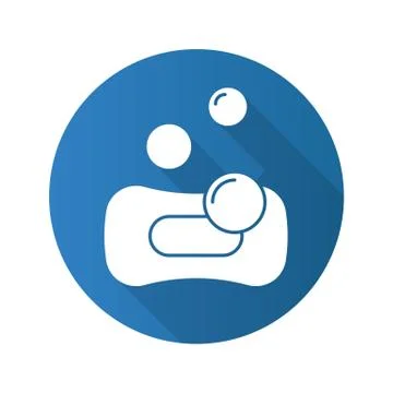 Sponge with bubbles. Flat design long shadow icon Stock-Illustration