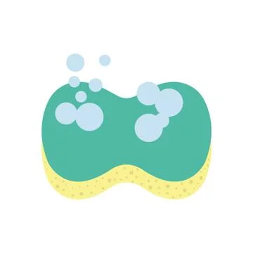 Sponge with bubbles flat style icon vector design Illustrazione stock