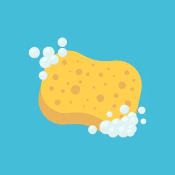 Sponge with bubbles icon isolated on white background. Vector illustration. Stock Illustration