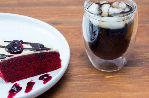 Sponge cake with chocolate Stock Photos