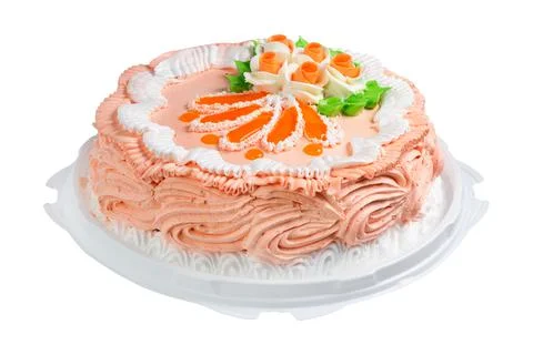 Sponge cake isolated on white Stock Photos