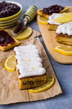Sponge cake with jam Stock Photos