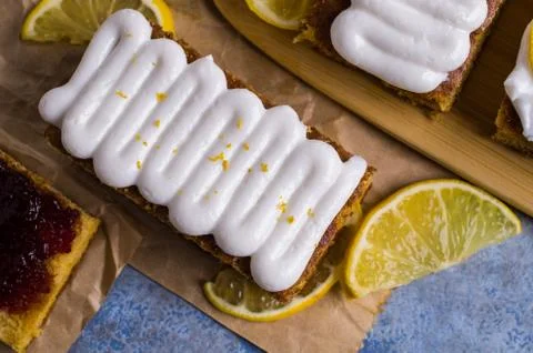 Sponge cake with jam Stock Photos