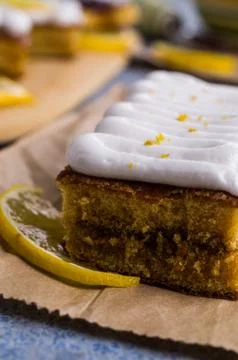 Sponge cake with jam Stock Photos