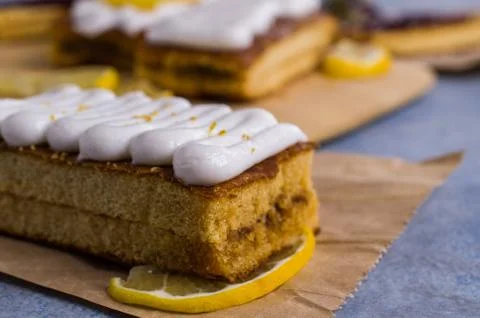 Sponge cake with jam Stock Photos
