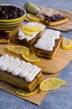 Sponge cake with jam Stock Photos