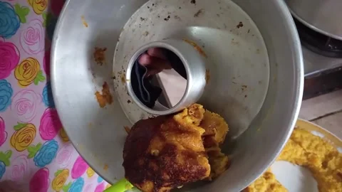 Sponge cake in mold Stock Footage 305023080