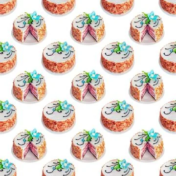 Sponge cake with raspberry filling as pattern 스톡 사진
