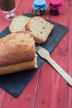 Sponge cake vertical Stock Photos