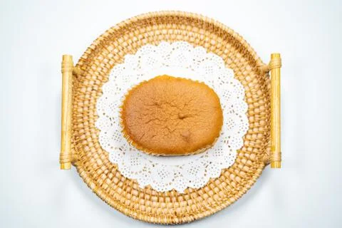 Sponge cake on white background Stock Photos