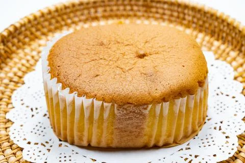 Sponge cake on white background 写真素材