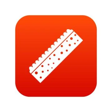 Sponge for cleaning icon digital red Stock Illustration
