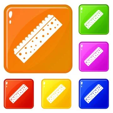 Sponge for cleaning icons set vector color Stock Illustration