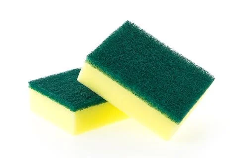 Sponge dish isolated on white background Stock Photos