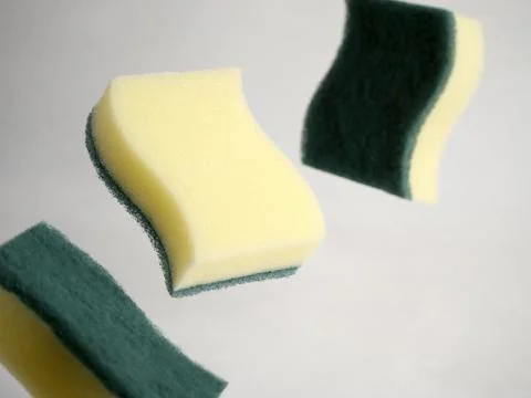 Sponge dish washing Stock Photos