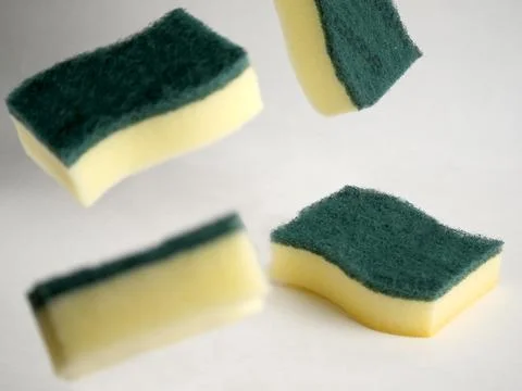 Sponge dish washing Stock Photos