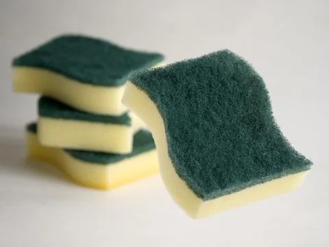 Sponge dish washing Stock Photos