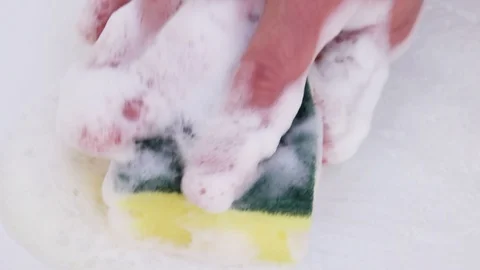 Sponge For Dishes, Foam Stock Footage 88901644