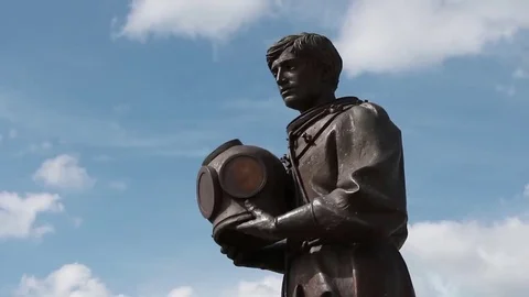 Sponge diver statue Stock Footage 69073813