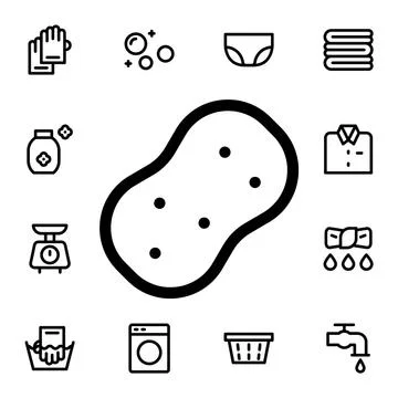 Sponge flat vector icon in laundry pack Stock Illustration