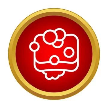 Sponge with foam bubbles in red circle icon Stock Illustration