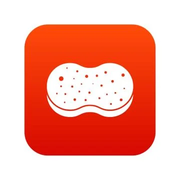 Sponge foam icon digital red Stock Illustration