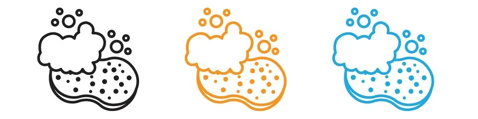 Sponge with foam icon vector logo set collection for web app ui 스톡 일러스트