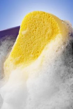 Sponge with foam Stock Photos