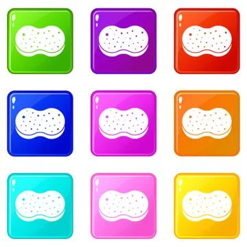 Sponge foam set 9 Stock Illustration