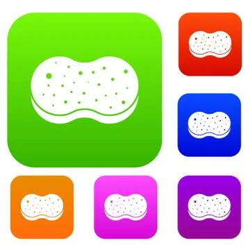 Sponge foam set collection Stock Illustration