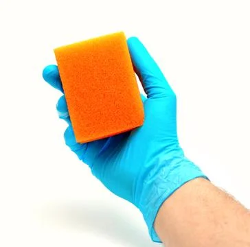 Sponge in hand Stock Photos