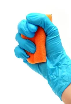 Sponge in hand Stock Photos