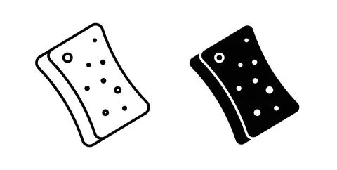 Sponge icon collection in black, Line icons, flat symbols Stock Illustration