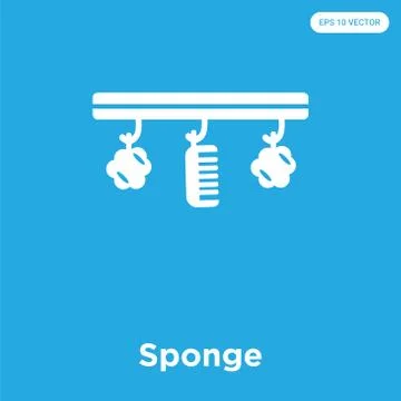 Sponge icon isolated on blue background Free Stock Illustration