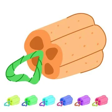Sponge loofah shower vector cartoon graphic 库存插图