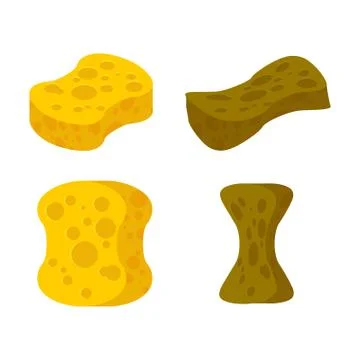 Sponge new and old set. Accessory for cleaning Stock Illustration