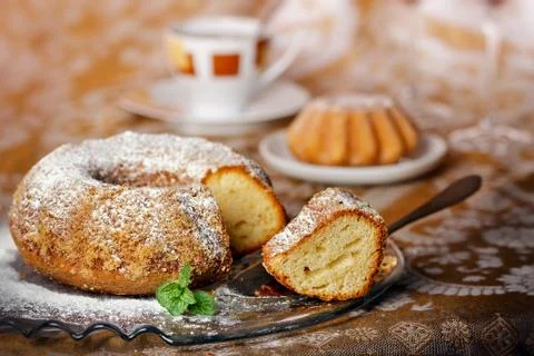 Sponge ring cake Stock Photos