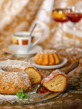 Sponge ring cake Stock Photos