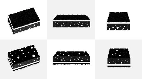 Sponge silhoutte different poses set 스톡 일러스트