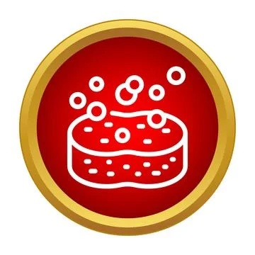 Sponge with soap foam and bubbles washing icon Stock Illustration