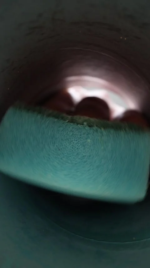 Sponge struggles to clean inside Stock Footage 337160512