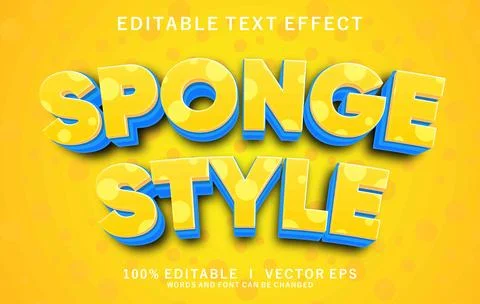 Sponge style vector text effect with modern style design Stock Illustration