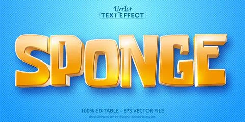Sponge text, cartoon style editable text effect	 Stock Illustration